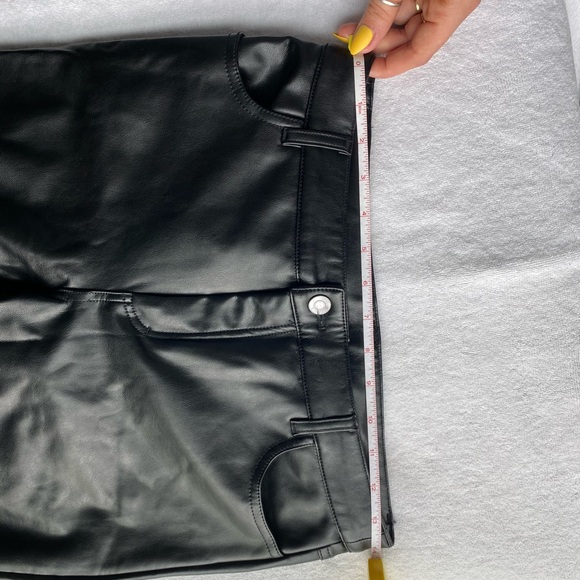 MODCLOTH BLACK FLARE PLEATHER PANTS - Picture 3 of 3